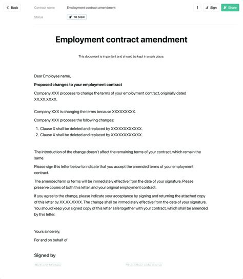 email contract template