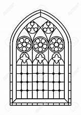 Kirchenfenster Vorlage Stained Glasmalerei Eps1 Umrisszeichnungen sketch template