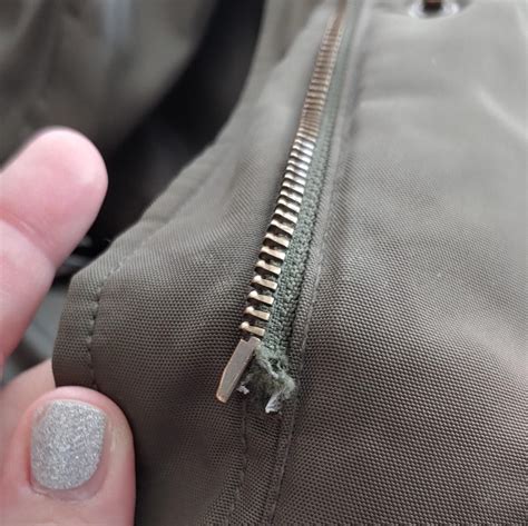 pin   coat zipper  started fraying  pin