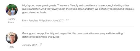 airbnb host review template