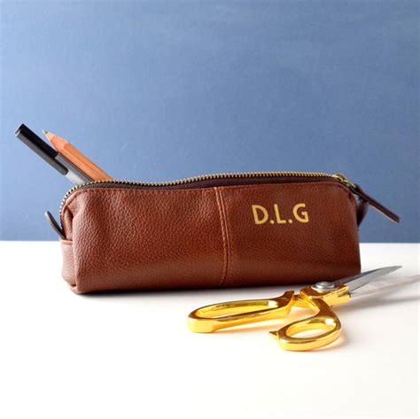 personalised leather effect pencil case   alphabet gift shop notonthehighstreetcom