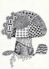Zentangle Mushroom Stylised Zentangling Doodle Tangle Toadstool Zentangles Zen Mushrooms Fun Drawings Thing Patterns Toadstools Doodles Aka Year Back Twocheekymonkeysdesigns sketch template
