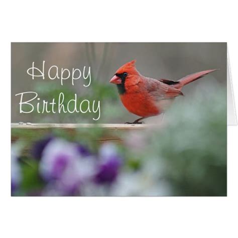 cardinal photo happy birthday card zazzlecom