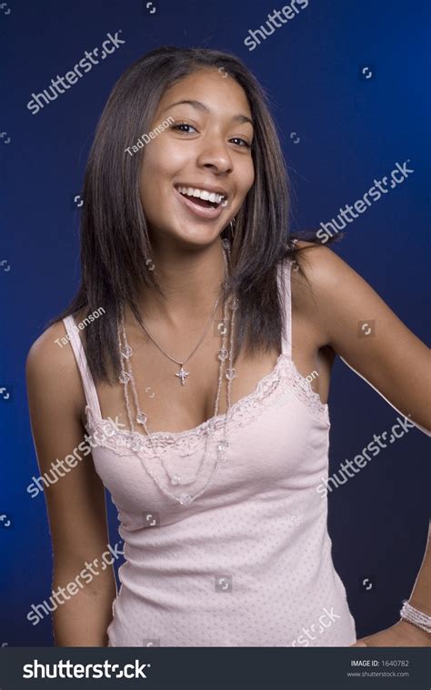Portrait Of A Beautiful Light Skinned Teen Ethnic Girl