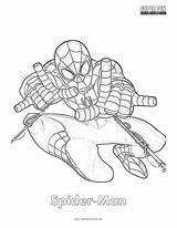 Coloring Spider Man Spiderman Superhero Fun sketch template