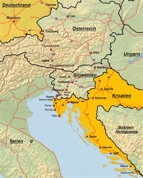 reiserouten nach kroatien routenplaner karten
