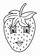 Coloring Fruits Pages Printable Kids Fruit Strawberry Colouring Drawing Cute Eyes Simple Step Basket Sheets Print Draw Getdrawings Procoloring Preschoolers sketch template