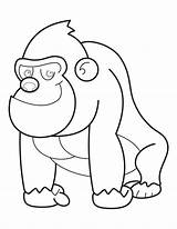 Gorilla Coloring Pages Color Kids Clipart Cute Print Bokito Popular Library Coloringhome sketch template