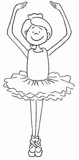 Coloring Pages Ballerina Ballet Girl Dancing Cute Dance Little Dancer Kids Drawing Color Tutu Printable Sheets Class Girls Cartoon Student sketch template