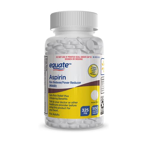 equate aspirin tablets  mg pain reliever  fever reducer nsaid