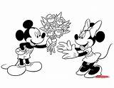 Mickey Minnie Valentine Coloring Pages Mouse Disney Pdf Disneyclips Printable Classic Roses Giving sketch template