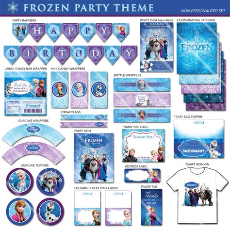 frozen party decorations frozen party printables printable