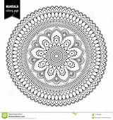 Mandala Ethnic Bw Illustration Vector Asian Preview sketch template