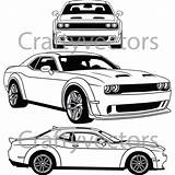 Hellcat Challenger Dodge Srt sketch template
