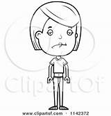 Girl Sad Teenage Cartoon Clipart Adolescent Coloring Brunette Cory Thoman Vector Outlined Royalty 2021 Clipartof sketch template