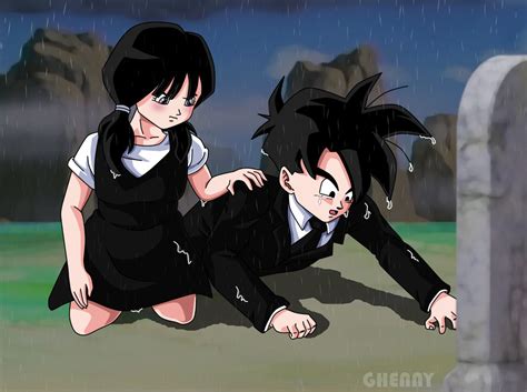 dragon ball commission videl comforting gohan by ghenny on deviantart