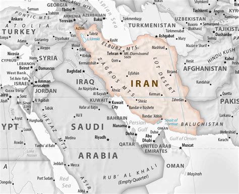 Geographical Map Of Iran