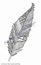 Feather Tangle sketch template