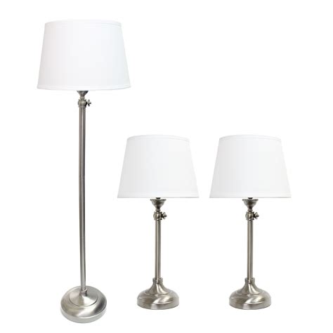 elegant designs brushed nickel adjustable  pack lamp set  table lamps  floor lamp