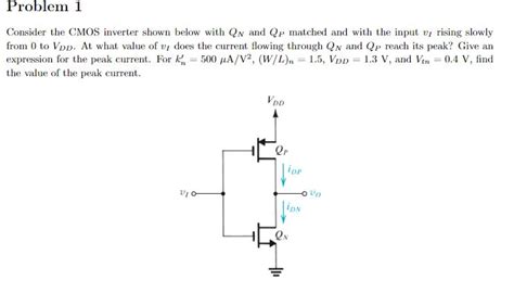 solved problem    cmos inverter shown   cheggcom