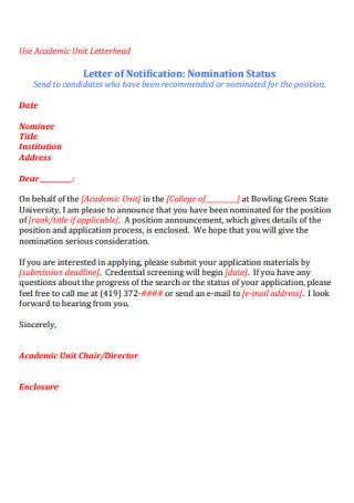 sample nomination letters   ms word google docs outlook apple pages