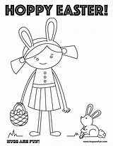 Easter Coloring Hoppy Pages Fun Bunny Printable Sheets Colouring sketch template