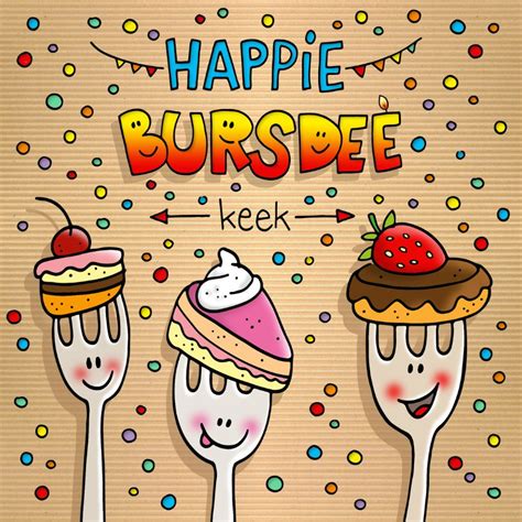 verjaardag vorkjes met taart verkrijgbaar bij kaartjego voor  fotos dibujos feliz