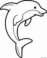 Dolphin Printable Easy Colouring Coloringall Dolphins Drawing sketch template