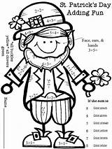 St Color Patrick Coloring Patricks Number Pages Addition Adding Math Kindergarten Patty March Leprechaun Printable Grade Fun Puzzles Crafts Saint sketch template