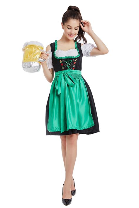 ladies beer maid wench costume oktoberfest gretchen german fancy dress halloween