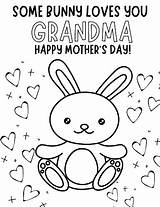 Coloring Mothers Pages Grandma Printable Nana Grandmother Pdf Bunny sketch template
