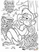 Abu Coloring Pages Eating Banana Printable Gif Drawing sketch template