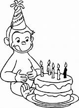 Coloring George Curious Pages Kids Monkey Clip Birthday Printable sketch template