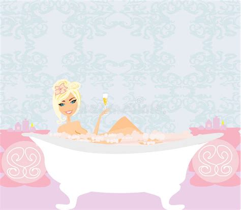 woman in a bathtub stock vector illustration of girl 8064177