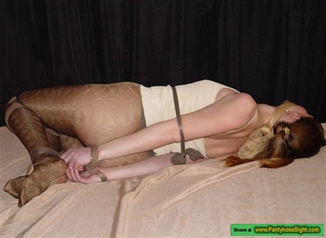 woman tied up pantyhose
