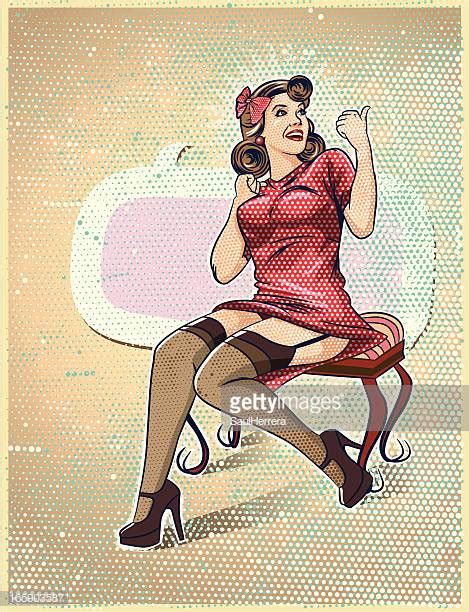 Pin Up Girl Stock Illustrations Getty Images