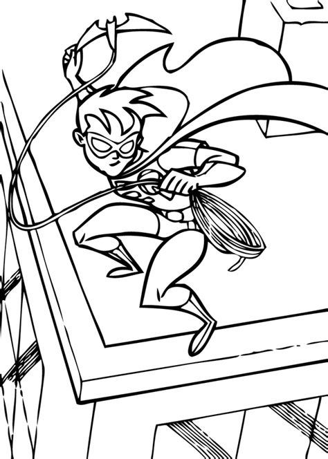 super hero cartoon robin coloring pages