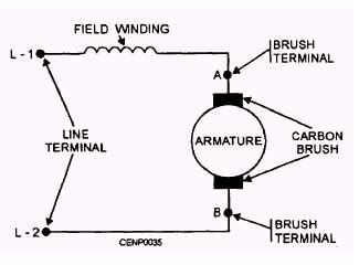 volt ac single phase motor armature  fields wiring diagram