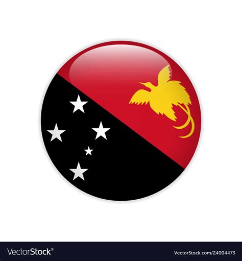 papua  guinea flag  button royalty  vector image