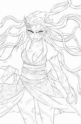 Nezuko Kimetsu Yaiba Lineart Base Color Line Deviantart Anime Demon Slayer Coloring Pages Drawings Drawing Sketch Psd Girl Sketches Haikyuu sketch template