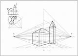 Prospettiva Architettura Geometrico Disegnare Prospettico sketch template