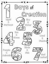Creation Coloring Days Pages Bible School Sunday Sheets Handwriting Practice Activities Kids Crafts Drawing Preschool Lessons Worksheets Story Children Gods sketch template