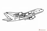 Coloring A380 Pages Airbus Airplane Airplanes Printable sketch template