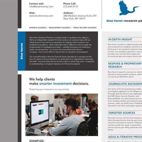 design   page company overview  global boutique financial intelligence firm brochure