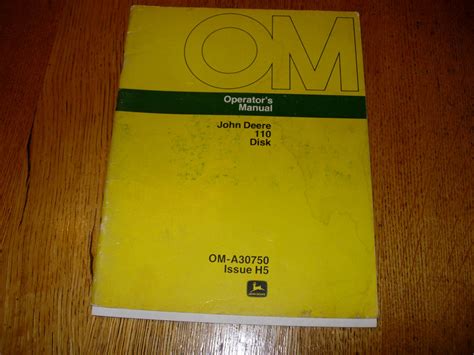 John Deere 110 Disk Operators Manual