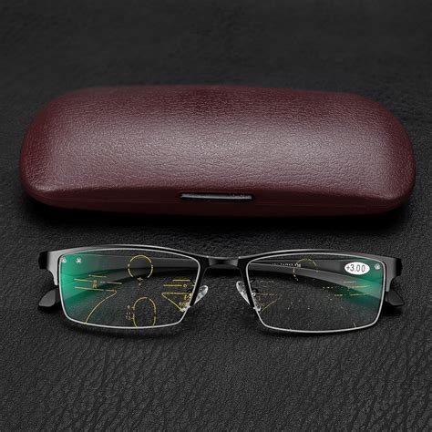 Multi Focus Photochromic Half Rimless Reading Glasses At Banggood