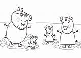 Peppa Pig Coloring Family Big Draw Pages Kindergartens Playing Size Popular sketch template