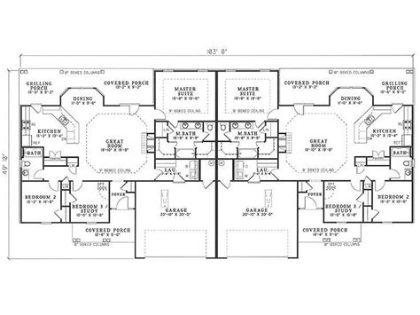duplex plans images  pinterest duplex floor plans small houses  apartment plans