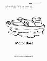 Coloring Motor Pages Boat Popular sketch template