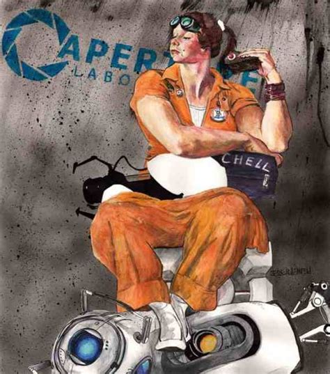 Portal S Chell In The Style Of Norman Rockwell Boing Boing